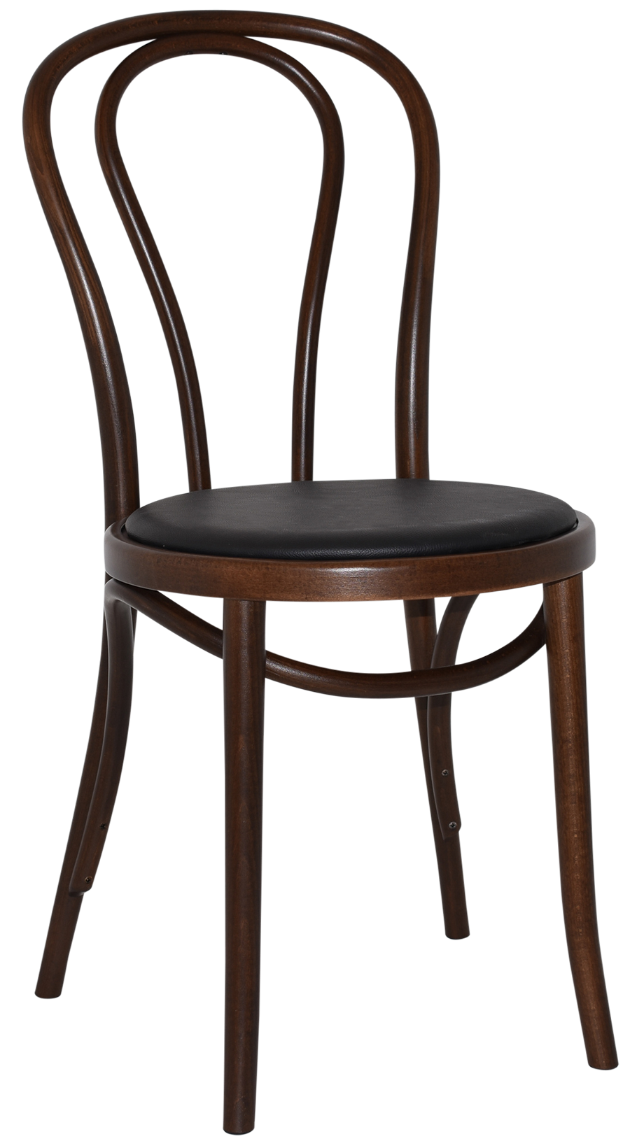 CHAIR PRINCESS WALNUT ASSEMBLED VINYL BLACK