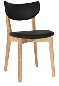 CHAIR RIALTO UPH 2 NATURAL - VINYL BLACK