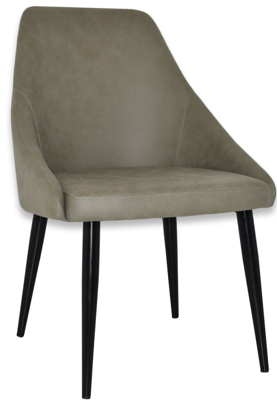 CHAIR STOCKHOLM METAL BLACK + PELLE SAGE