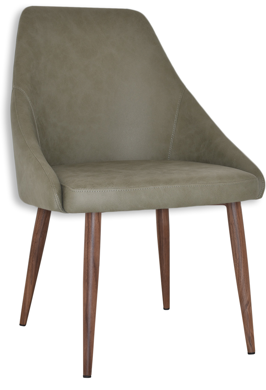 CHAIR STOCKHOLM METAL LIGHT WALNUT + PELLE SAGE