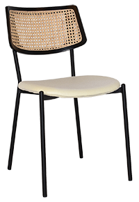 CHAIR TEXAS BLACK - RATTAN BLACK - UNUPHOLSTERED