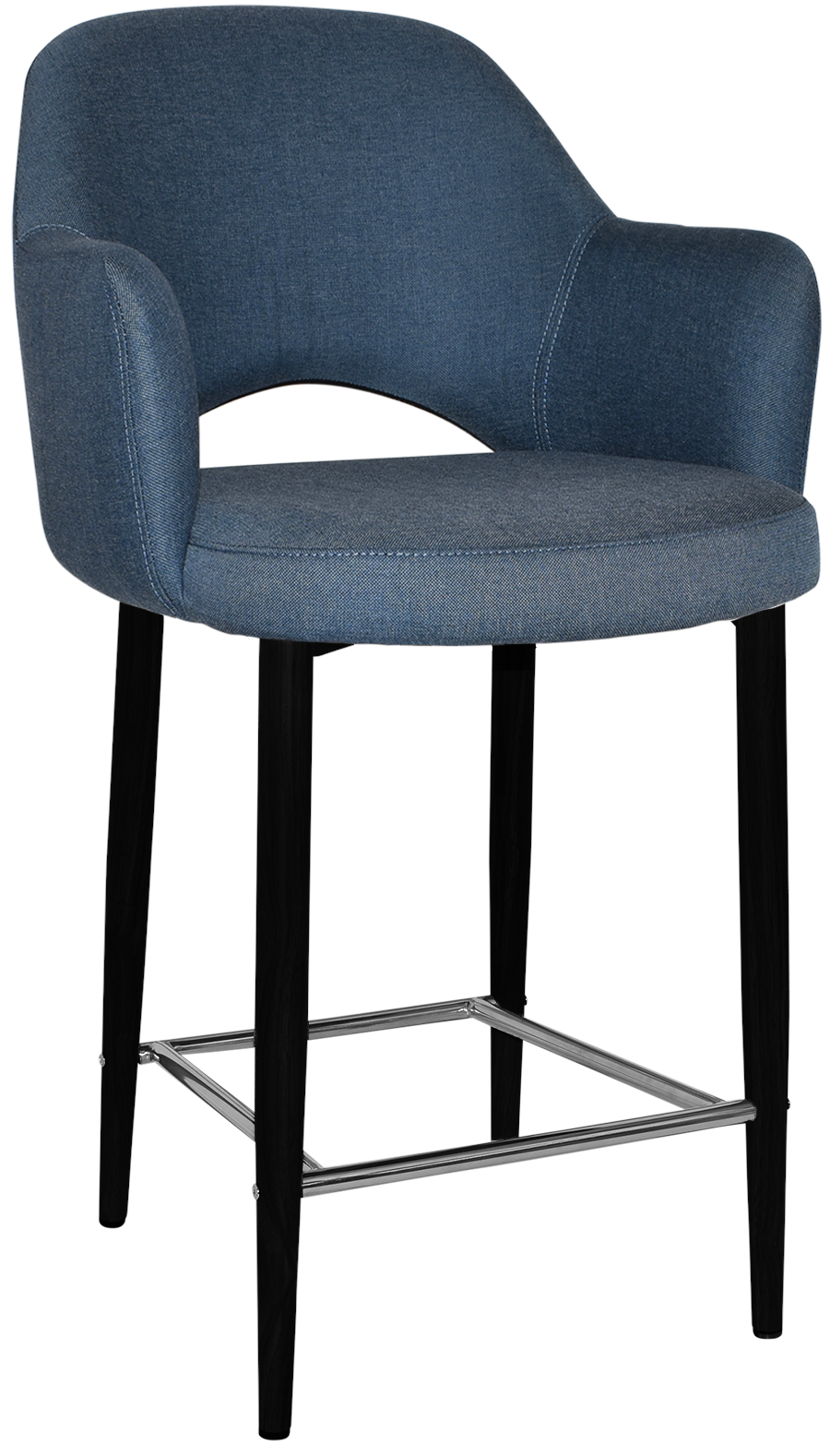 STOOL ALBURY ARM 650 METAL BLACK + GRAVITY DENIM