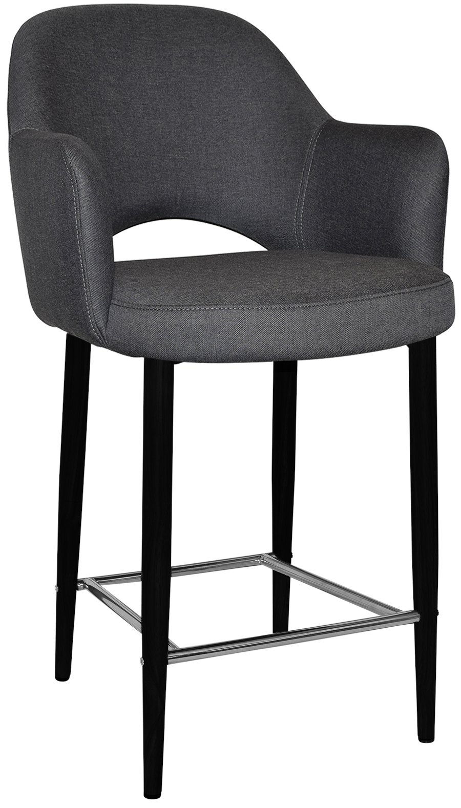 STOOL ALBURY ARM 650 METAL BLACK + GRAVITY SLATE