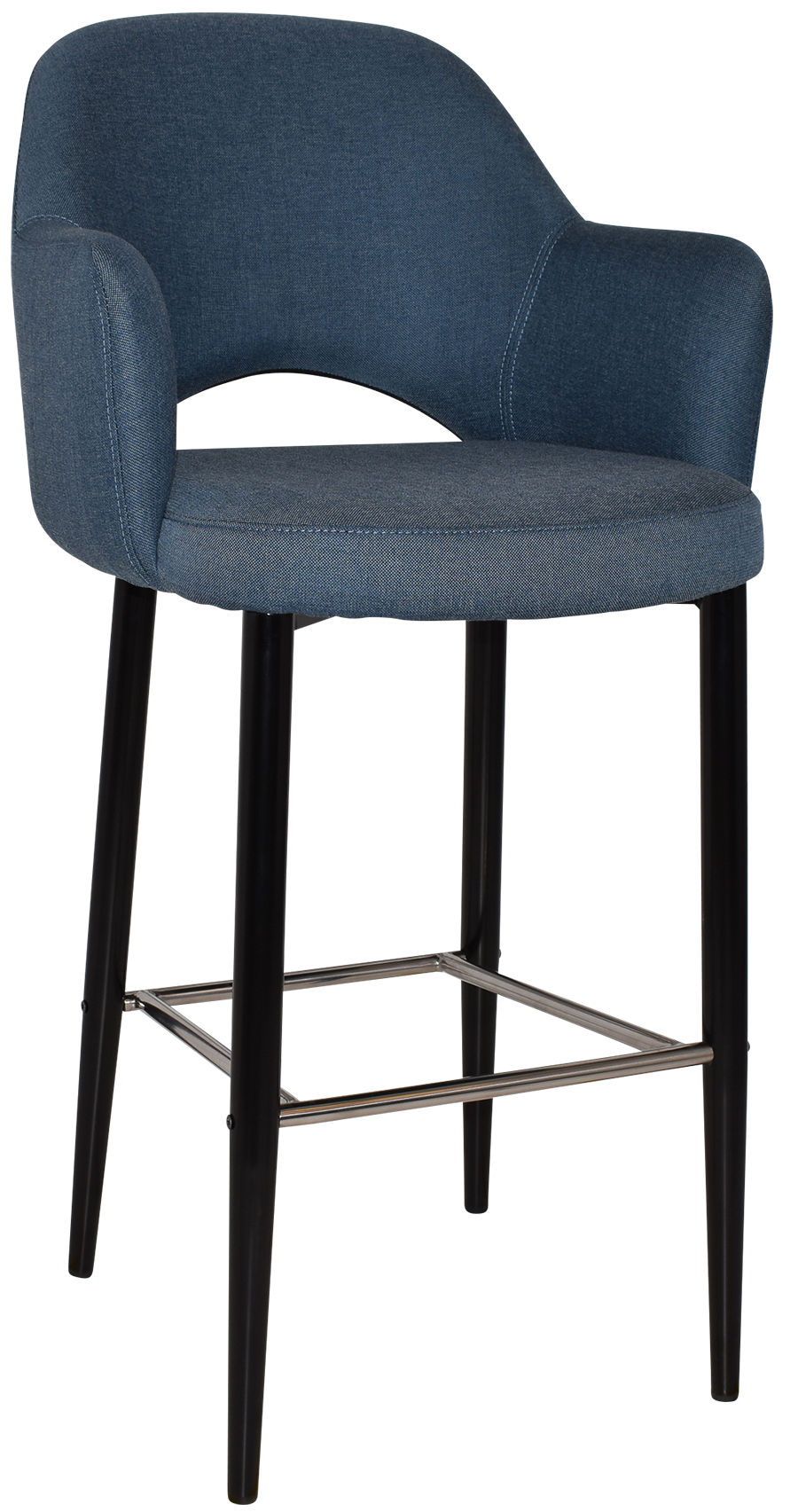 STOOL ALBURY ARM 750 METAL BLACK + GRAVITY DENIM