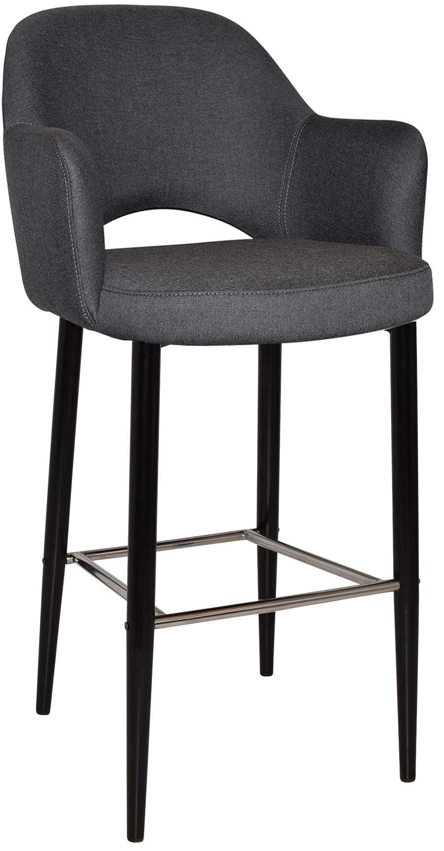 STOOL ALBURY ARM 750 METAL BLACK + GRAVITY SLATE