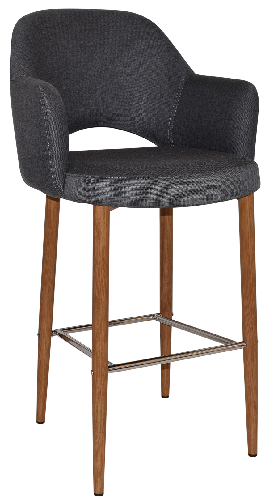 STOOL ALBURY ARM 750 METAL LIGHTOAK + GRAVITY SLATE