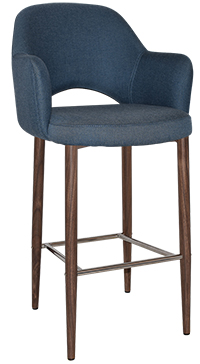 STOOL ALBURY ARM 750 METAL LIGHT WALNUT + GRAVITY DENIM