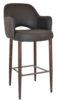 STOOL ALBURY ARM 750 METAL LIGHT WALNUT + PELLE/BENITO JAVA