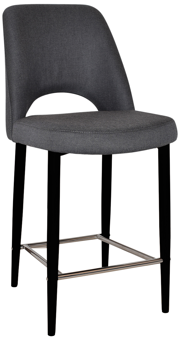 STOOL ALBURY SIDE 650 METAL BLACK + GRAVITY SLATE