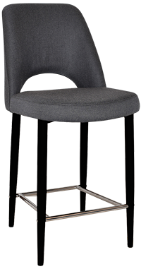 STOOL ALBURY SIDE 650 METAL BLACK + GRAVITY SLATE