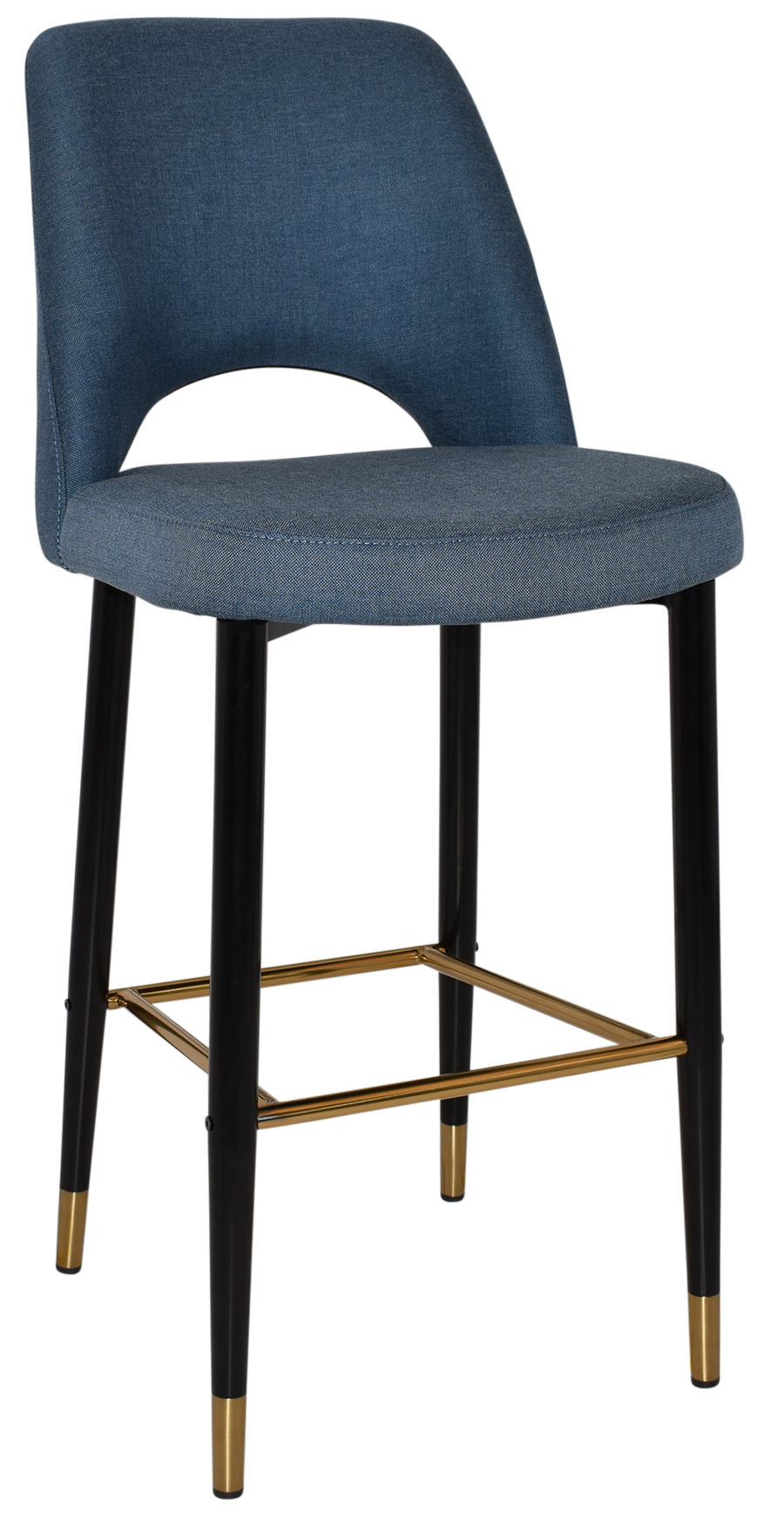 STOOL ALBURY SIDE 750 METAL BLACK BRASS + GRAVITY DENIM