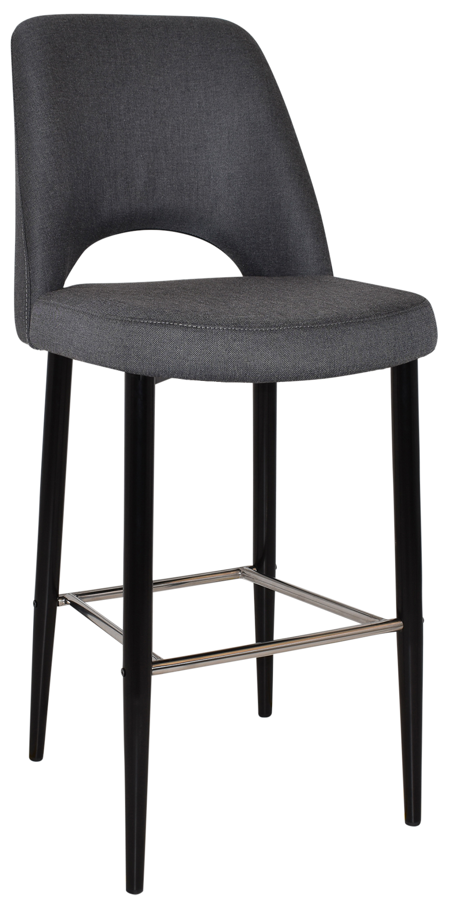 STOOL ALBURY SIDE 750 METAL BLACK + GRAVITY SLATE