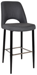 STOOL ALBURY SIDE 750 METAL BLACK + GRAVITY SLATE