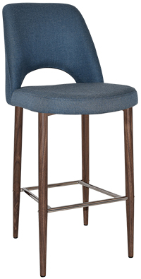 STOOL ALBURY SIDE 750 METAL LIGHT WALNUT + GRAVITY DENIM