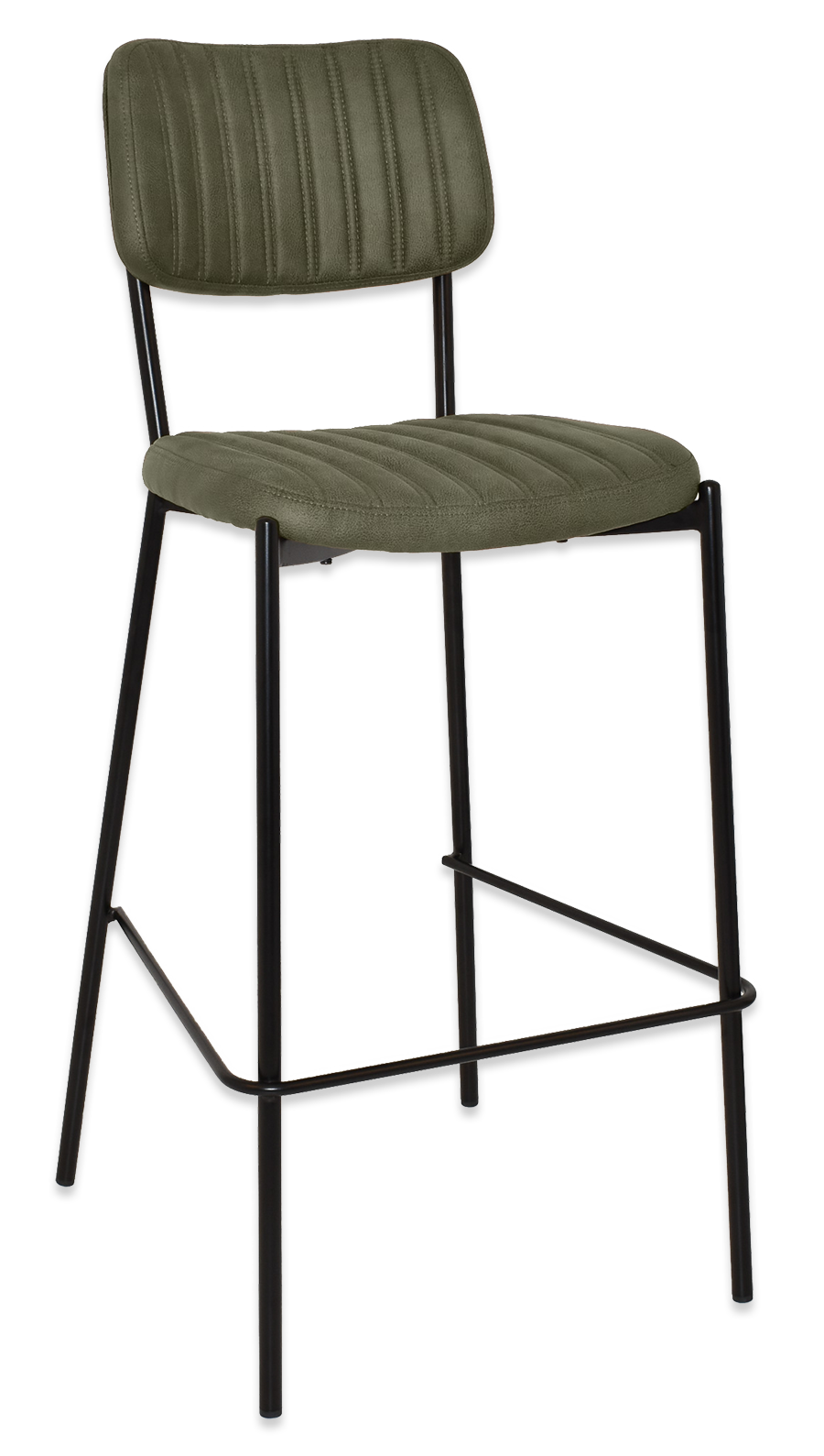 STOOL KANSAS BLACK - PELLE SAGE (BACK & SEAT)