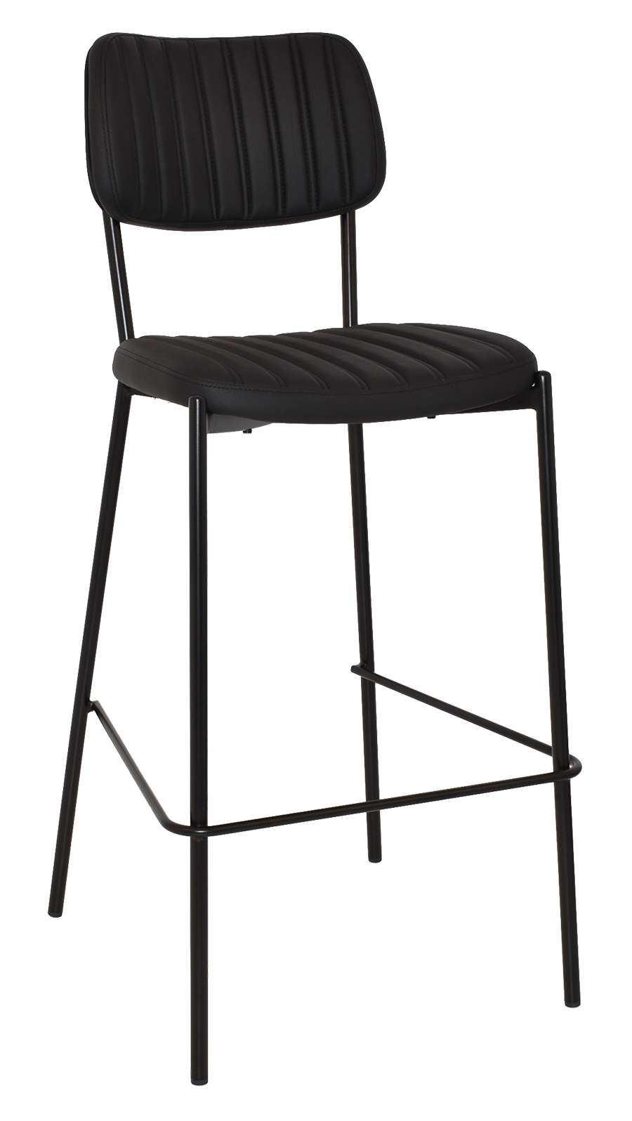 STOOL KANSAS BLACK - VINYL BLACK (BACK & SEAT)