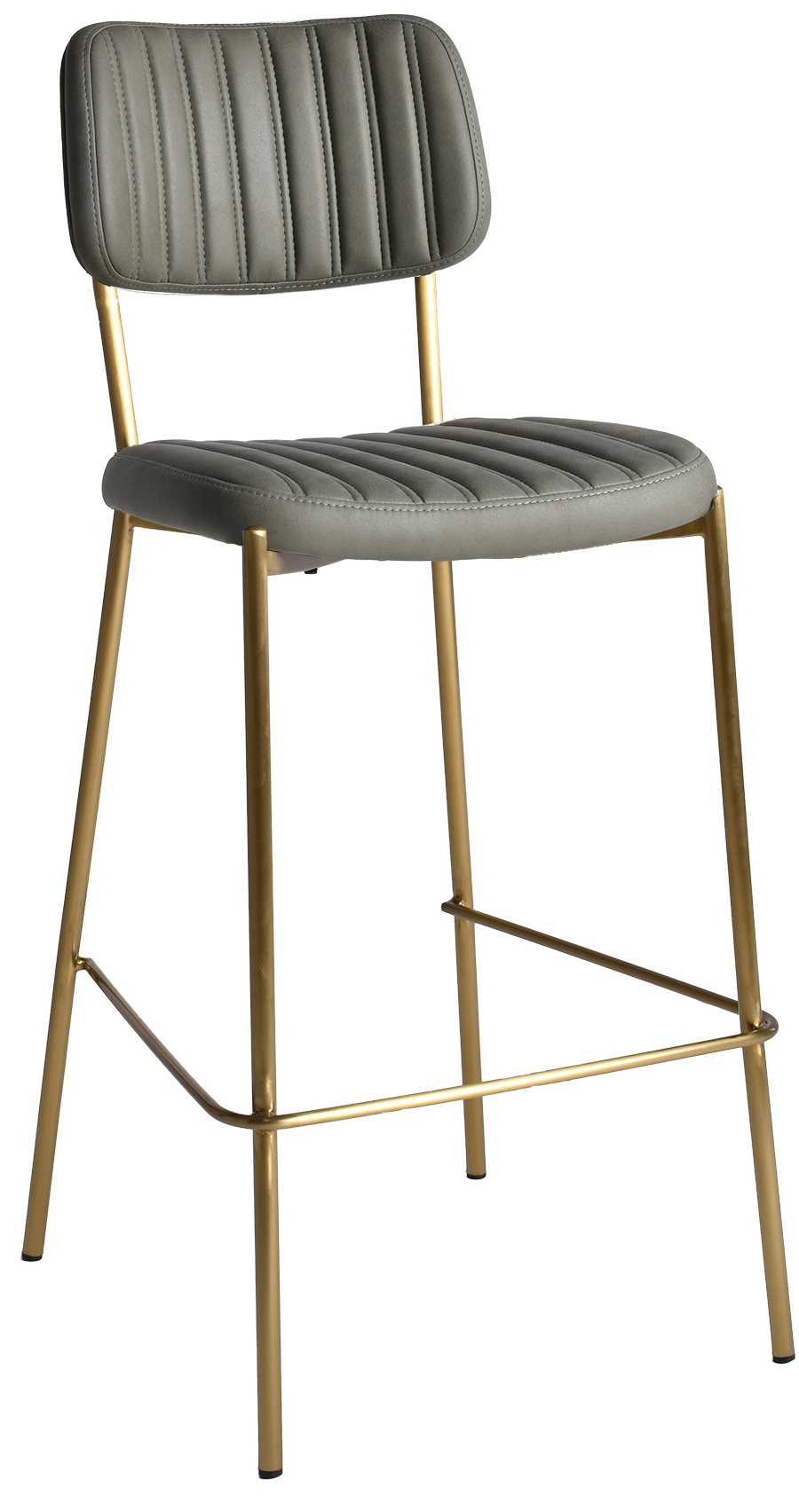 STOOL KANSAS BRASS - PELLE SAGE (BACK & SEAT)