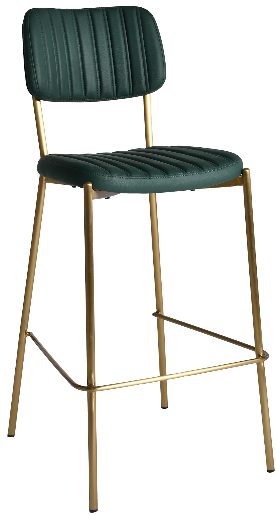 STOOL KANSAS BRASS - VINYL FOREST GREEN (BACK & SEAT)