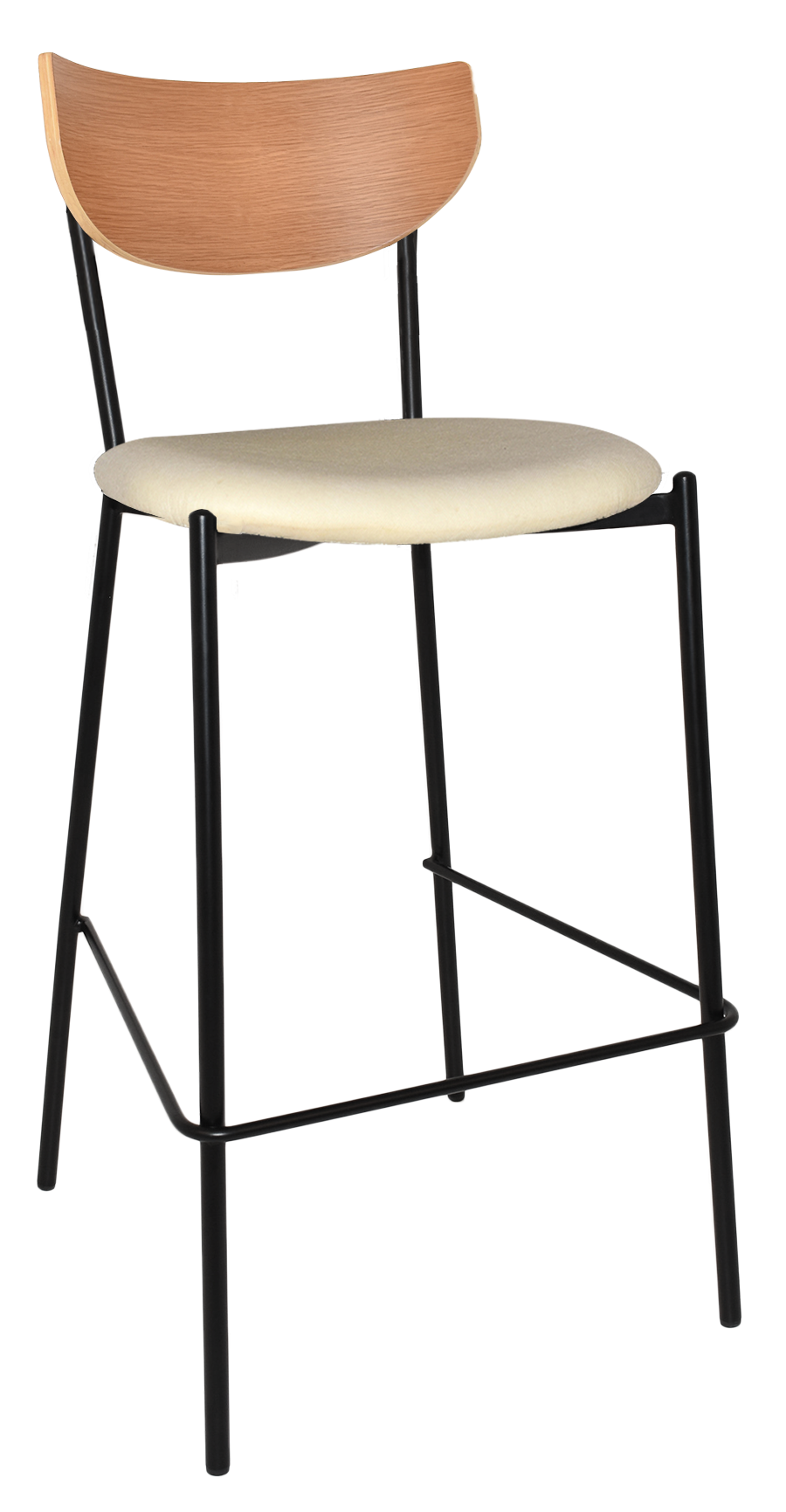 STOOL MARCO BLACK - NATURAL - UNUPHOLSTERED