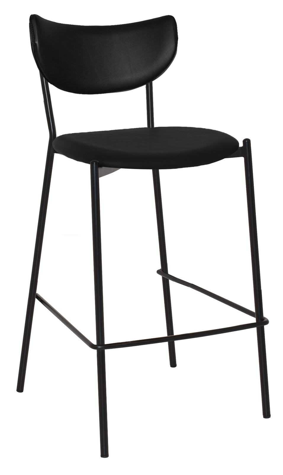 STOOL MARCO BLACK - VINYL BLACK (BACK & SEAT)