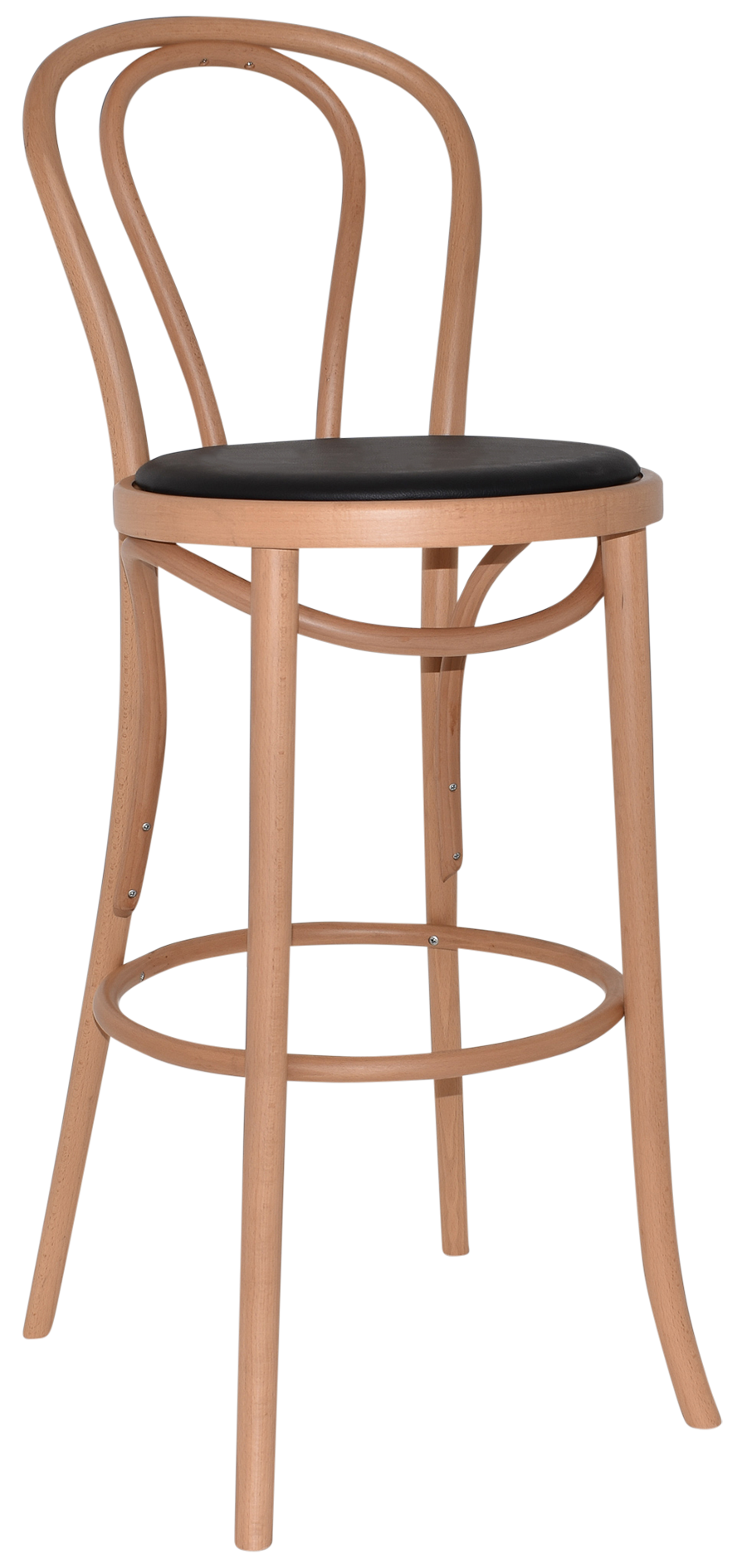 STOOL PRINCESS NATURAL ASSEMBLED VINYL BLACK