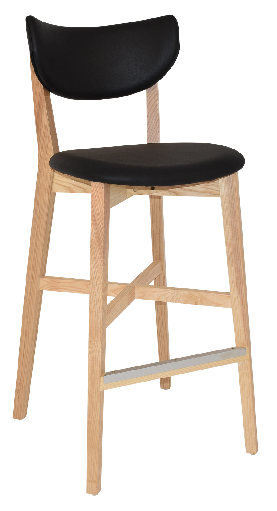 STOOL RIALTO UPH 2 NATURAL - VINYL BLACK