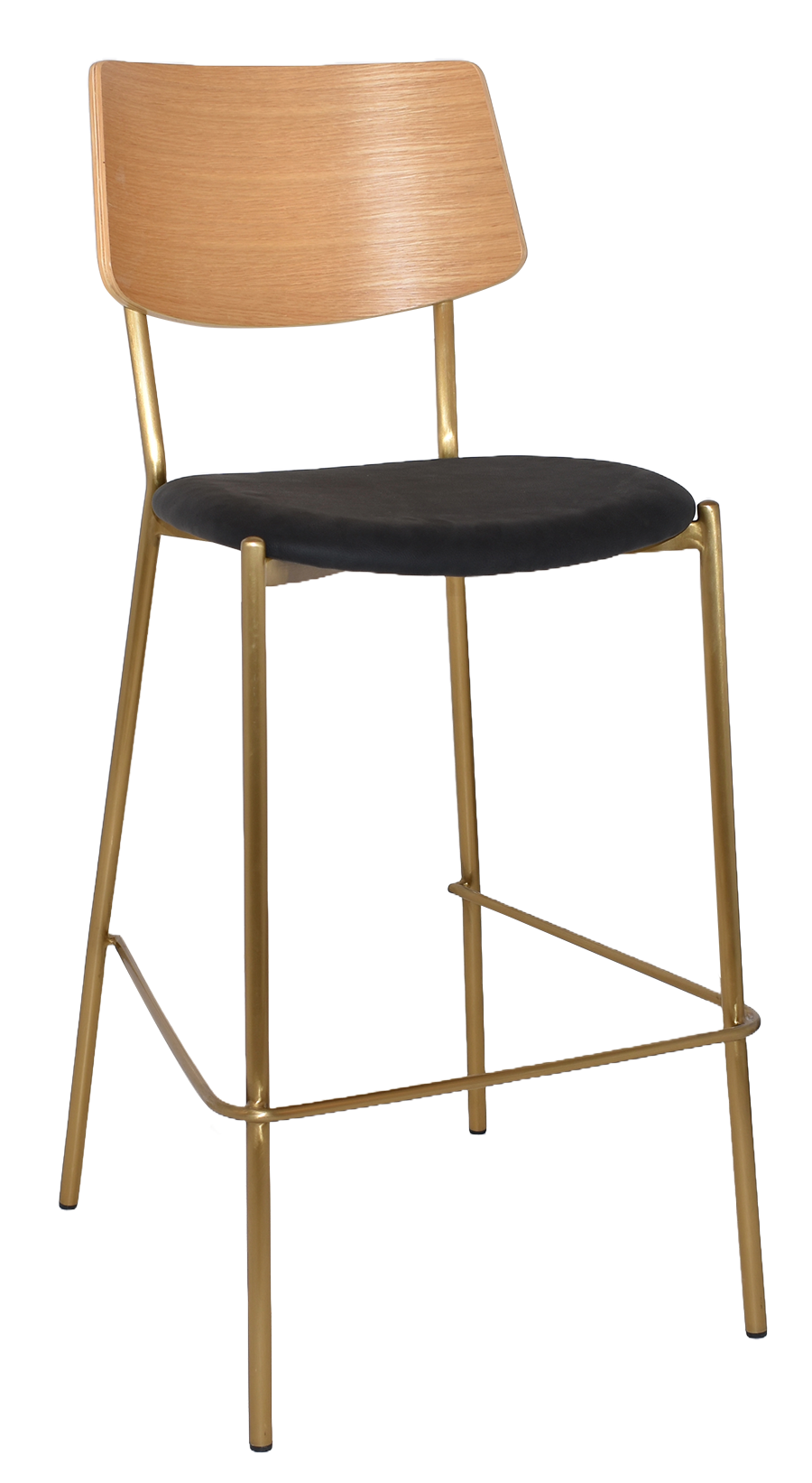 STOOL TEXAS BRASS - NATURAL - VINYL BLACK