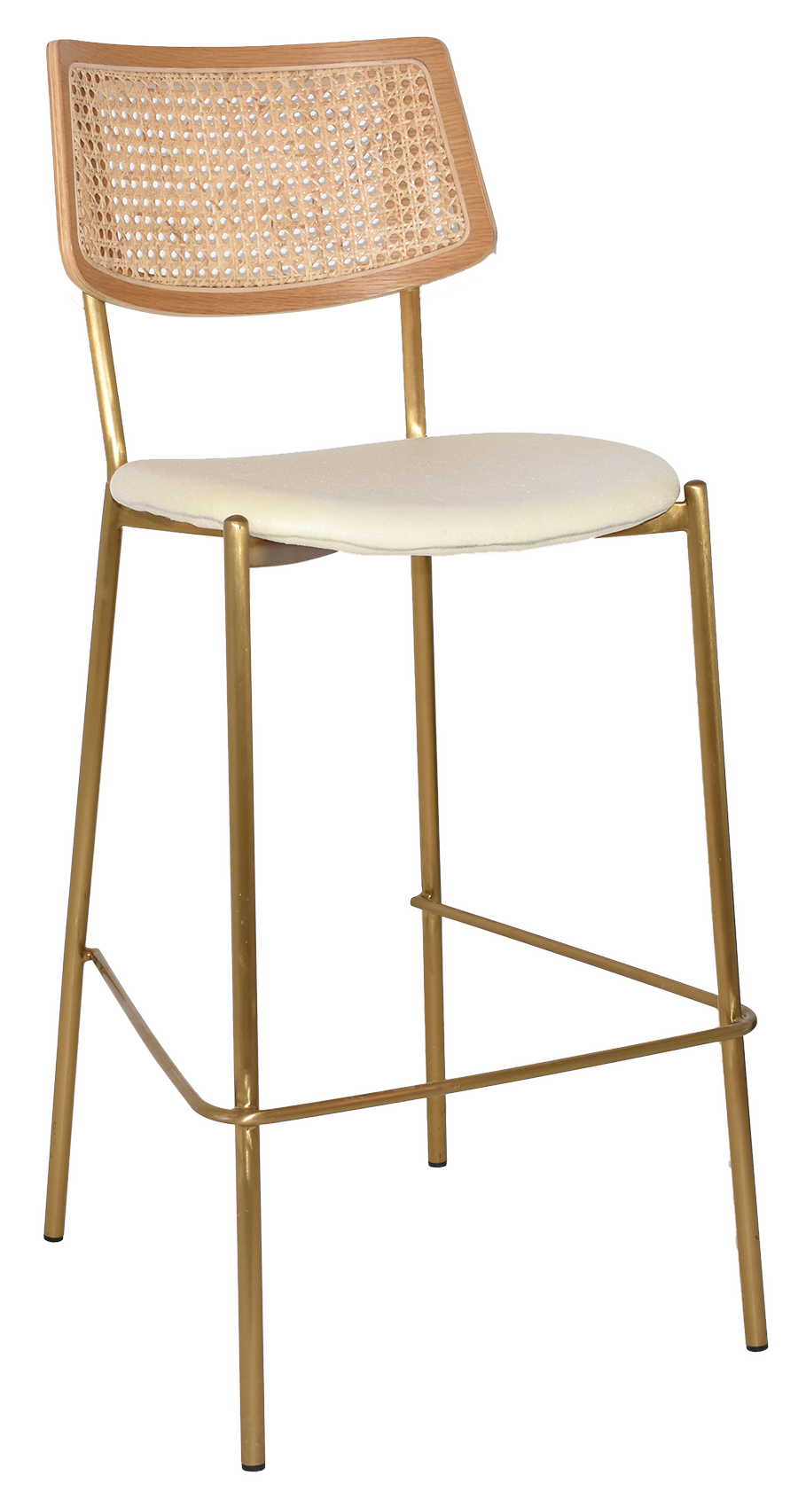 STOOL TEXAS BRASS - RATTAN NATURAL - UNUPHOLSTERED