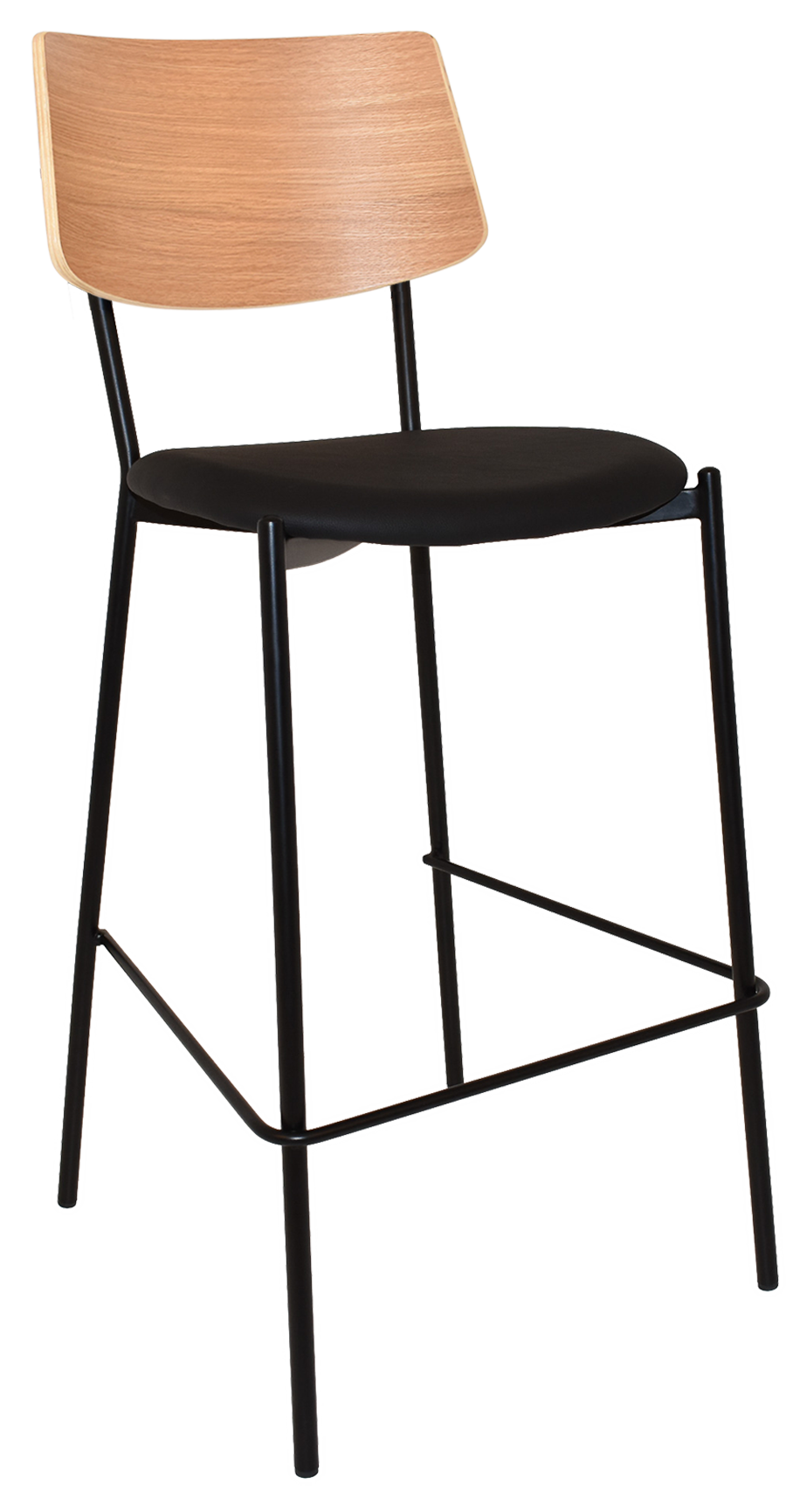 STOOL TEXAS BLACK - NATURAL - VINYL BLACK