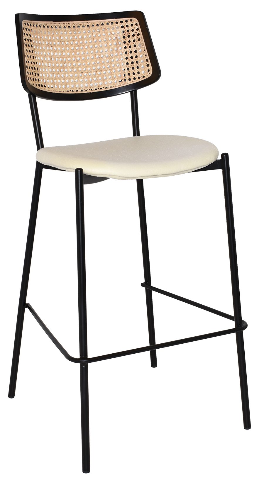 STOOL TEXAS BLACK - RATTAN BLACK - UNUPHOLSTERED