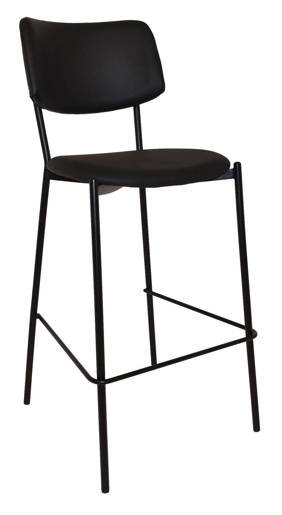 STOOL TEXAS BLACK - VINYL BLACK (BACK & SEAT)