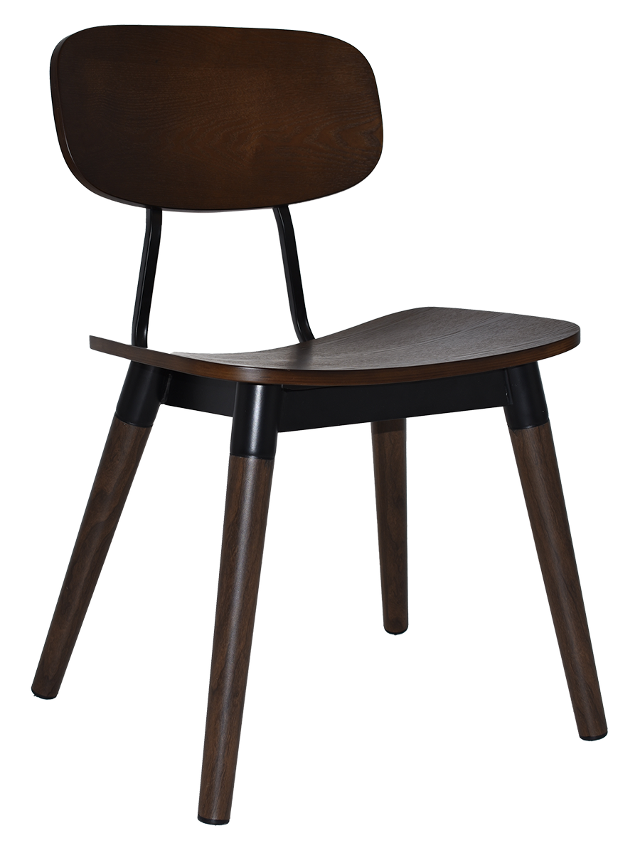 CHAIR VINTAGE METAL BLACK - WALNUT