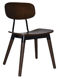 CHAIR VINTAGE METAL BLACK - WALNUT