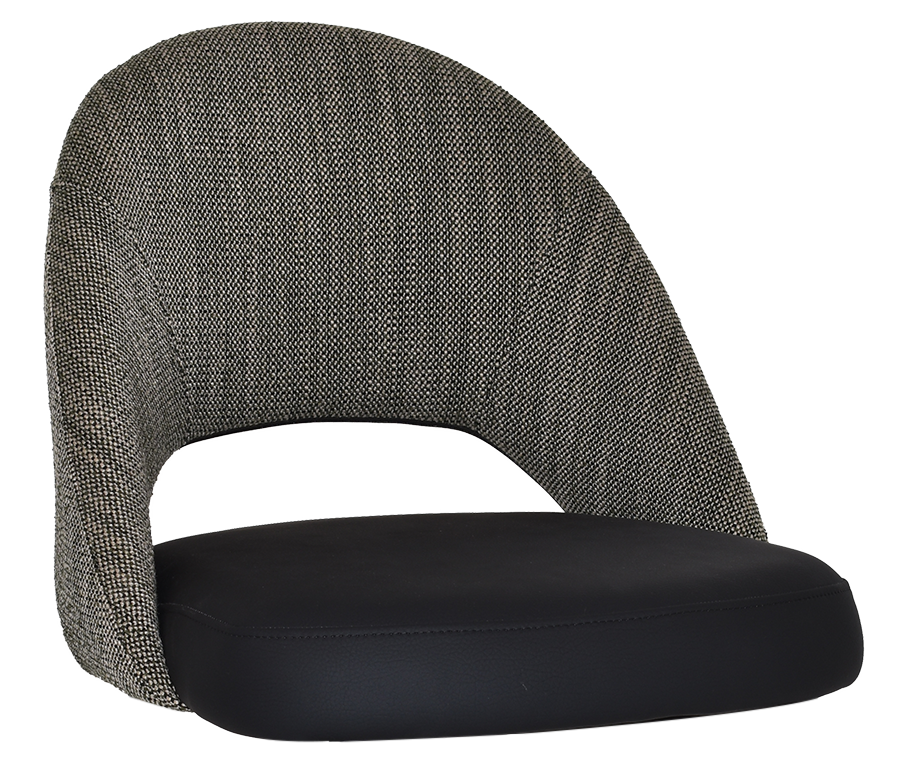 SHELL CHEVRON SIDE CHAIR NARLA BASALT/BLACK VINYL